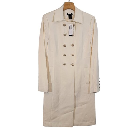 NWT GRACE DANE LEWIS Trench Coat Versailles Classic Cameo Ivory‎ Size 4 NEW - Picture 1 of 11